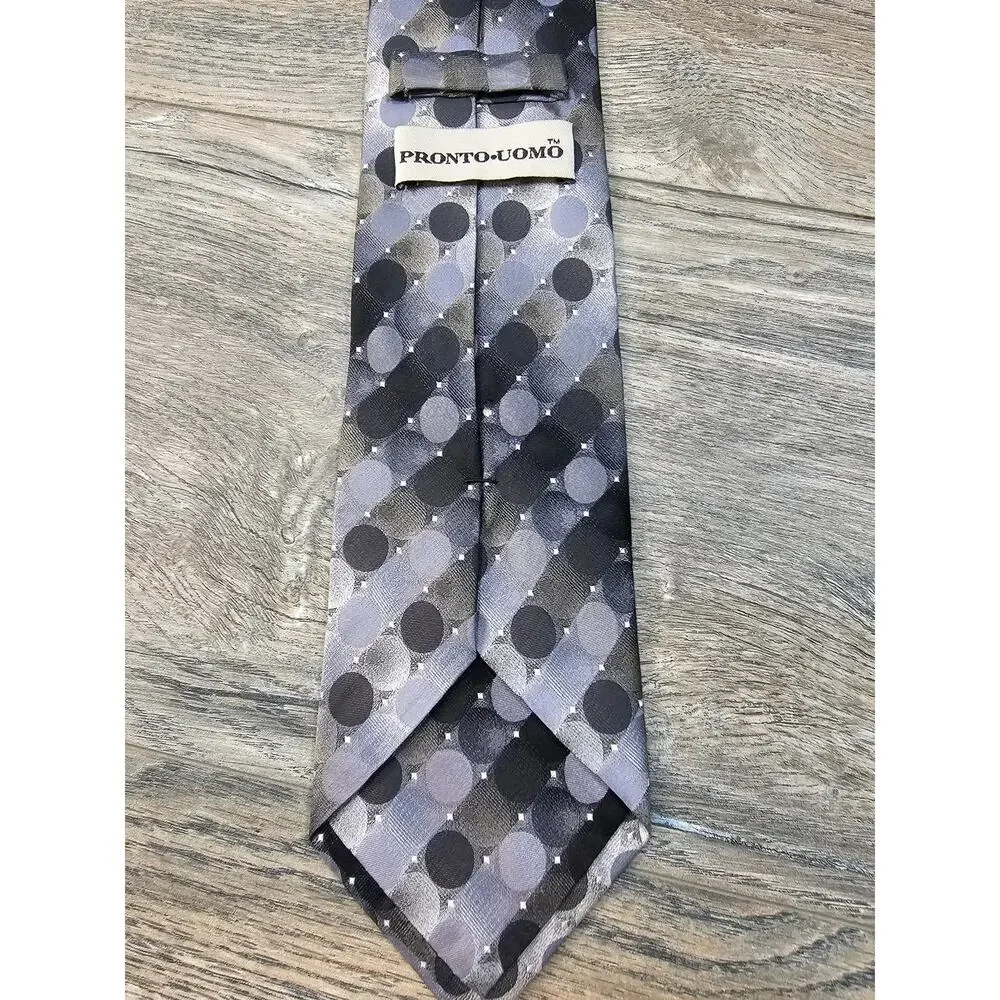 Pronto Uomo Silk Tie Gray Men Necktie